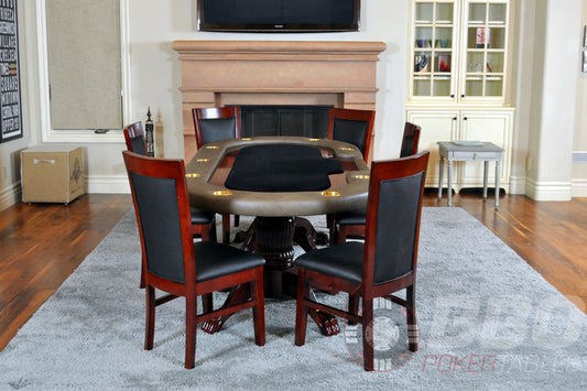 Mahogany Dining Style Poker Chair for gaming tables
