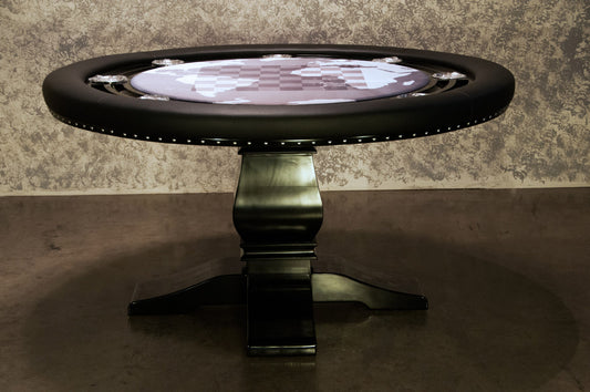 Melvin Pedestal Leg-Black Gloss (Ginza) in poker table living room