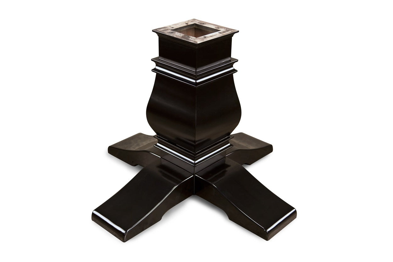 Melvin Pedestal Leg-Black Gloss (Ginza) for poker tables in white background