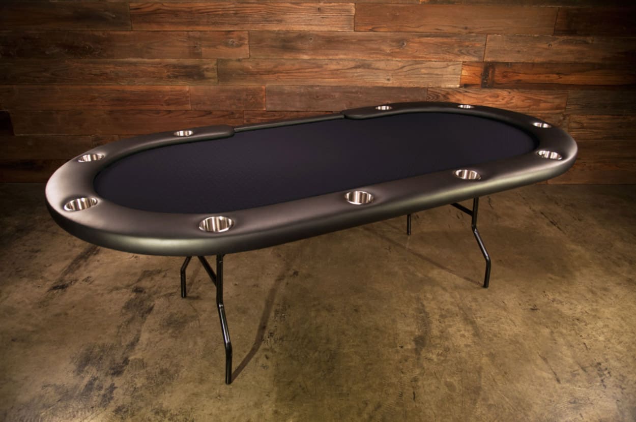Aces Pro Tournament Poker Table in living room black