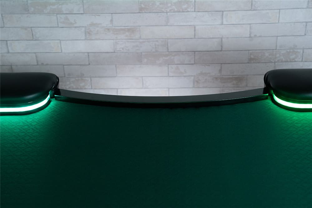 close up shot of the Aces Pro Alpha LED Poker Table