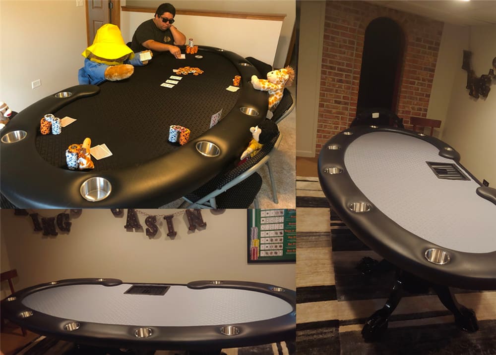 adults playing poker around the Prestige Folding Leg Poker Table