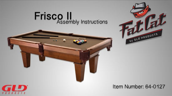 assembly instructions video for the Fat Cat™ Frisco 7.5' Billiard Table with Play Package