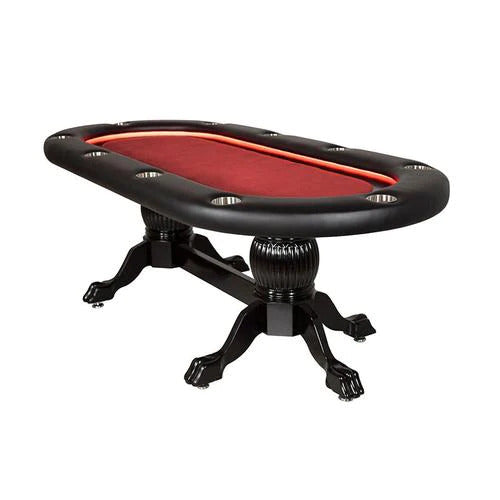 Elite Alpha 94" LED Sunken Playing Surface Poker Table in red