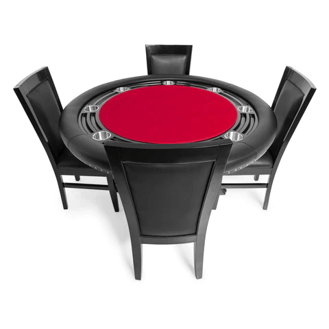 Nighthawk 55" Round Poker Table w/ Chip Tray (Black)
