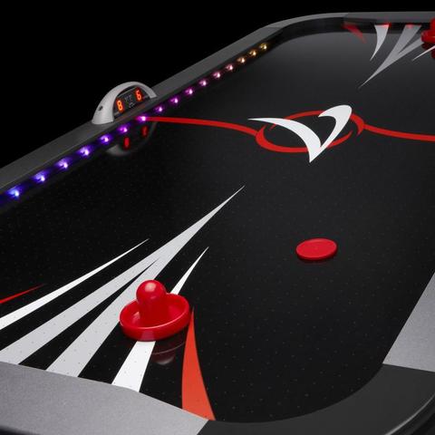 top view of the Fat Cat Volt LED Light-Up Air Hockey Table