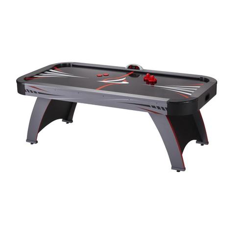 side view shot of the Fat Cat Volt LED Light-Up Air Hockey Table in white background