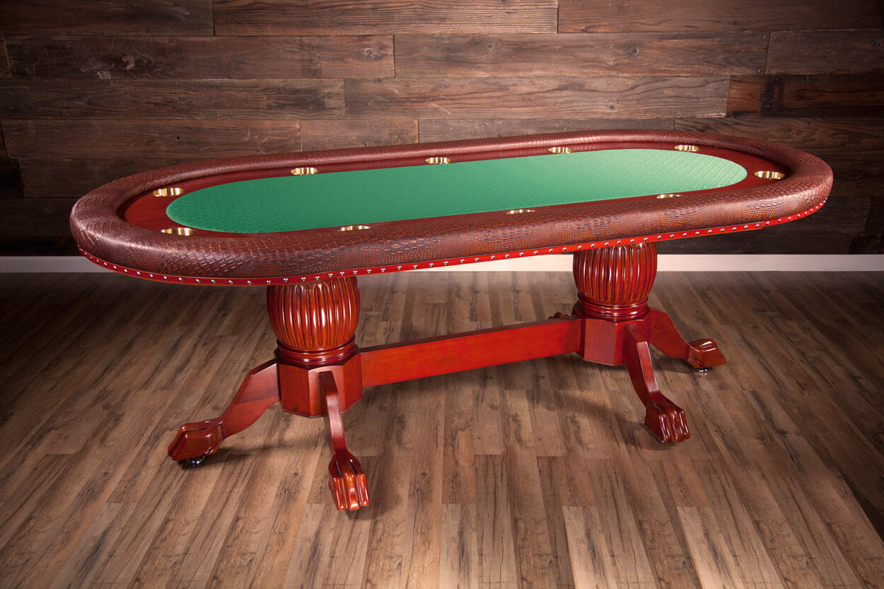Rockwell Poker Table w/ Oval Dining Top in green classic living room