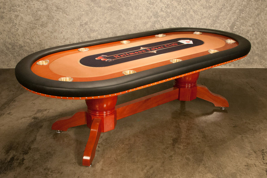 Rockwell Poker Table w/ Oval Dining Top in brown indoor