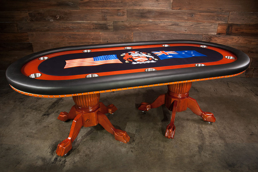 Rockwell Poker Table w/ Oval Dining Top in living room