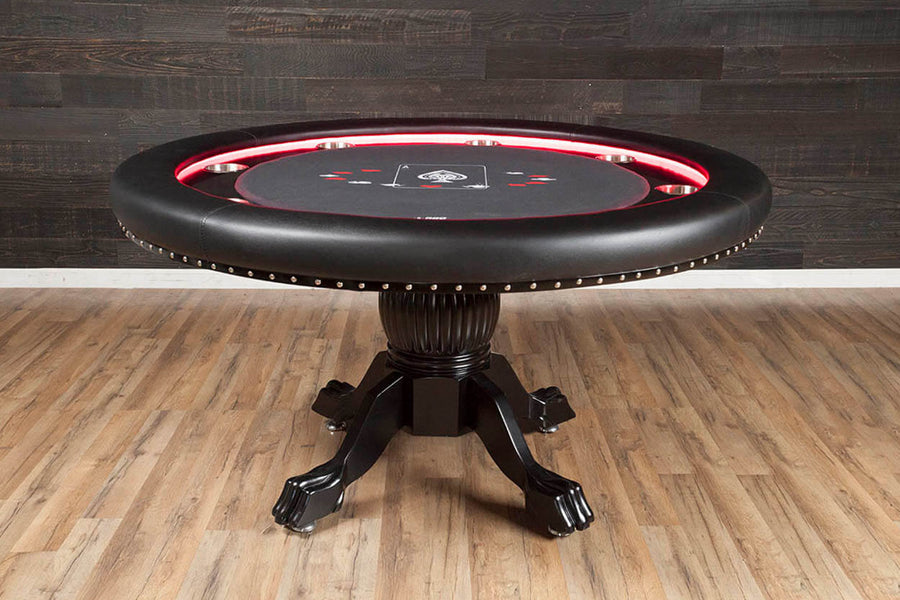 Ginza LED Round Poker Table red