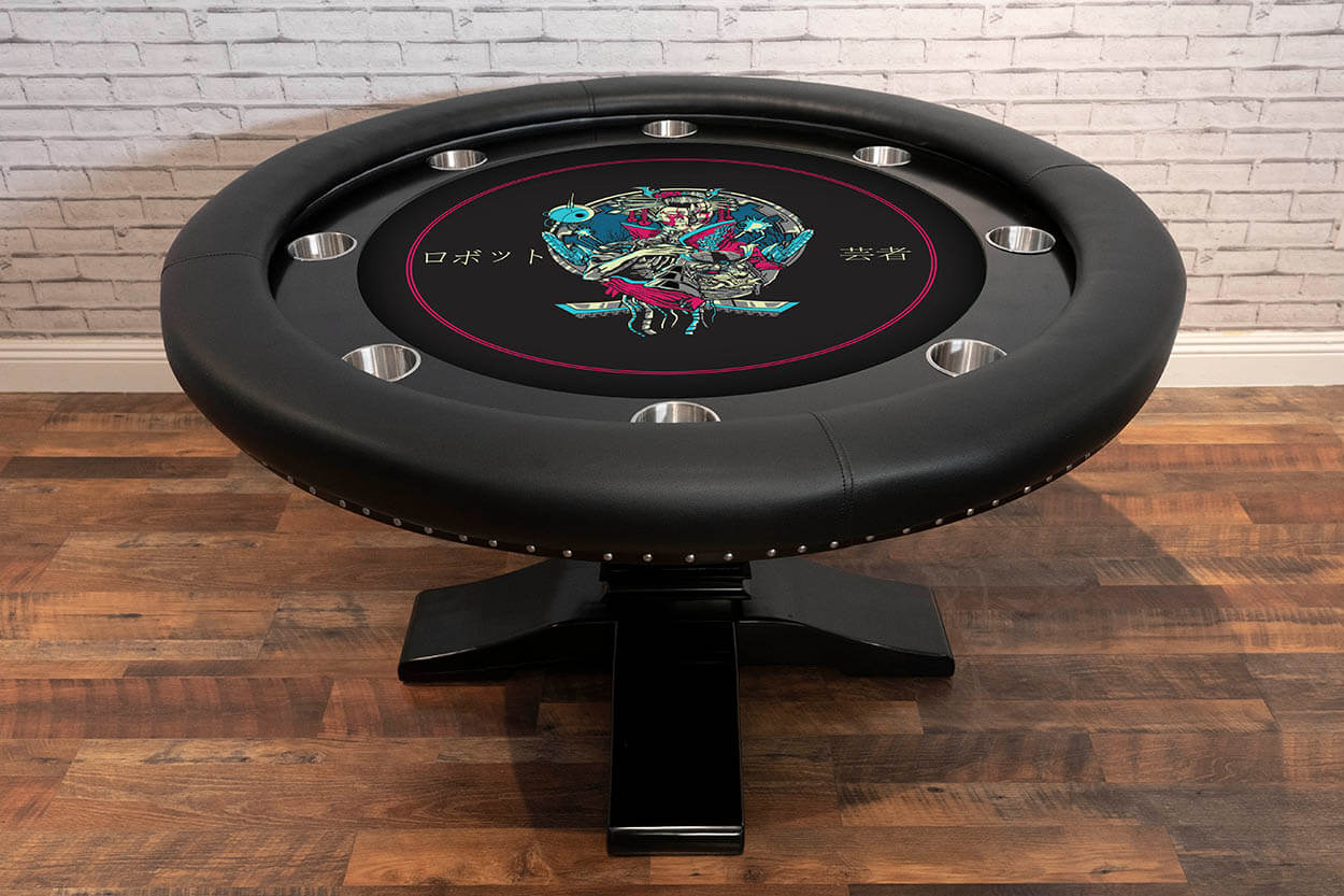 Ginza LED Round Poker Table all black