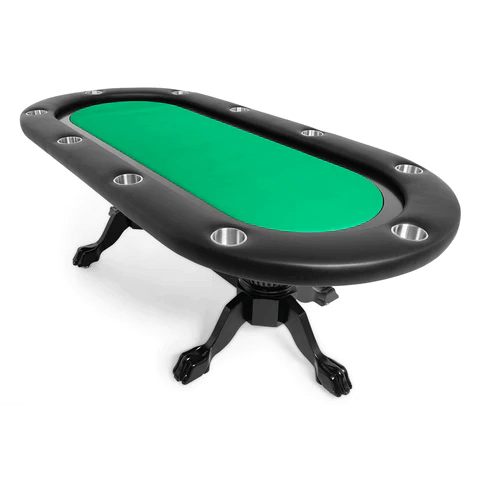 Elite 94" Sunken Playing Surface Poker Table (Black) in green surface