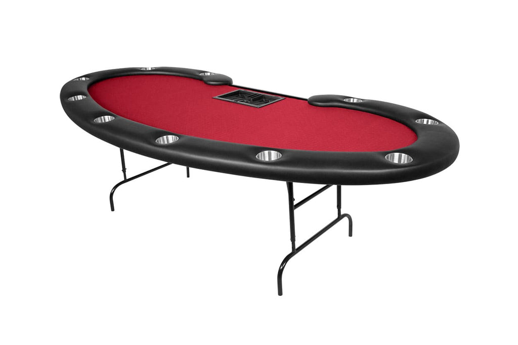 Prestige Folding Leg Poker Table red in white background