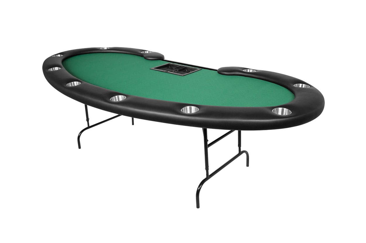 Prestige Folding Leg Poker Table green in white background